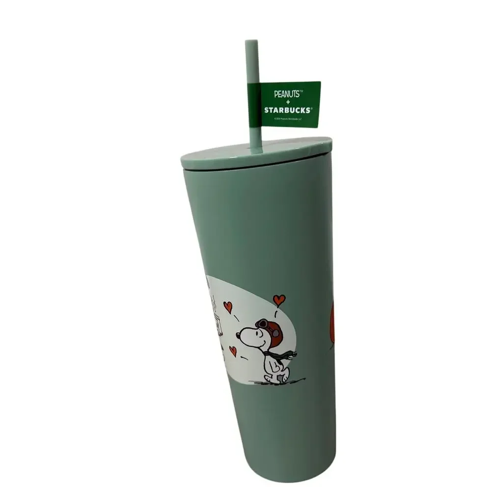 2026 Starbucks x Peanuts Snoopy Lucy Green Stainless Tumbler 24oz NWT